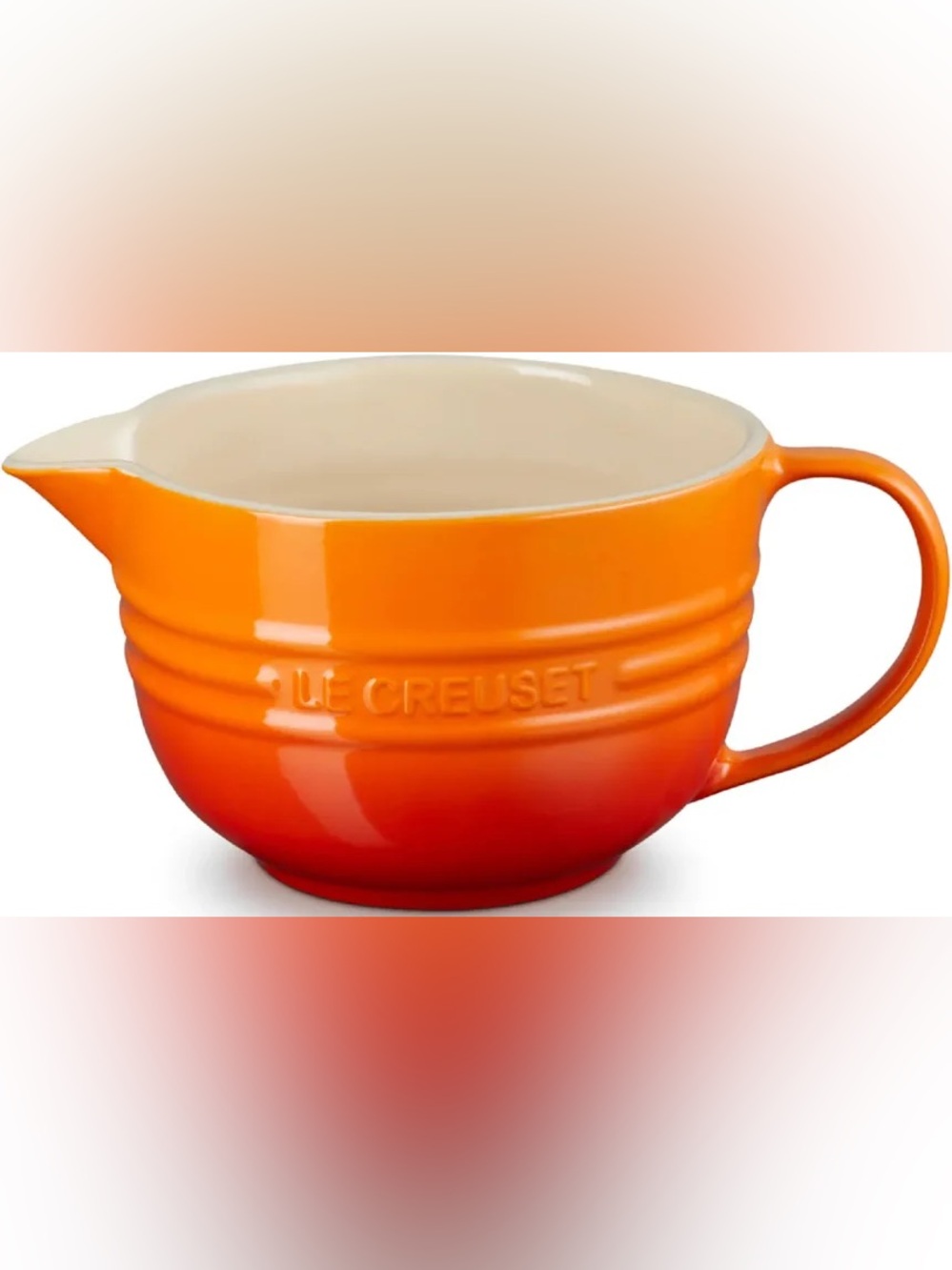 Le Creuset Orange Gradient Stoneware Bowl with Cream Interior